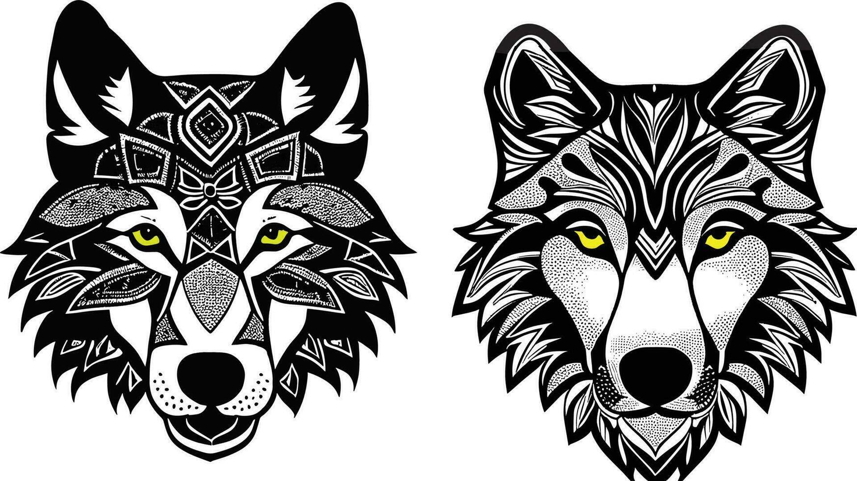 Wolf Mascot Vector Illustrations