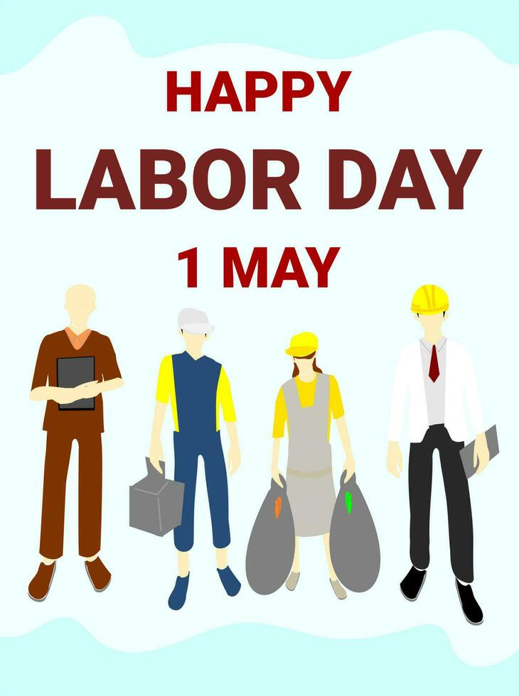 HAPPY LABOR DAY 1 MAY 2023 vector