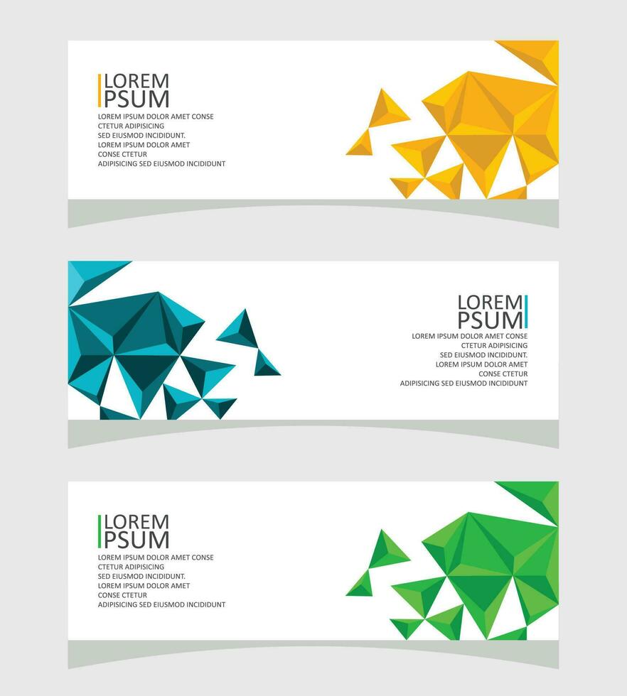 abstract shapes and set of business cards and vector a set of banners and template design with a triangle green blue and orange or Abstract background design in vector banner design