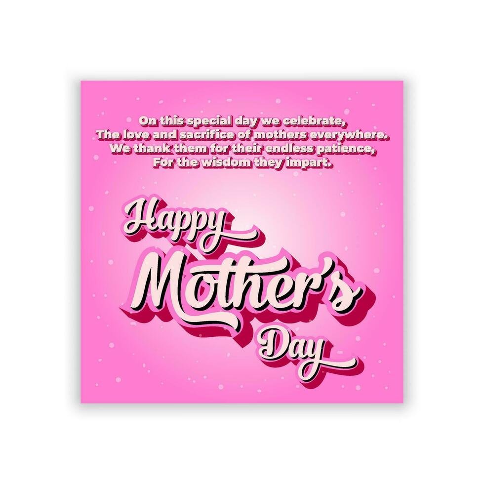 Happy Mother's Day Vector Design and Pink Background