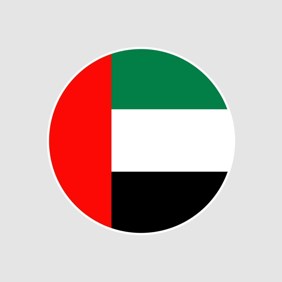 Round of United Arab Emirates flag. vector