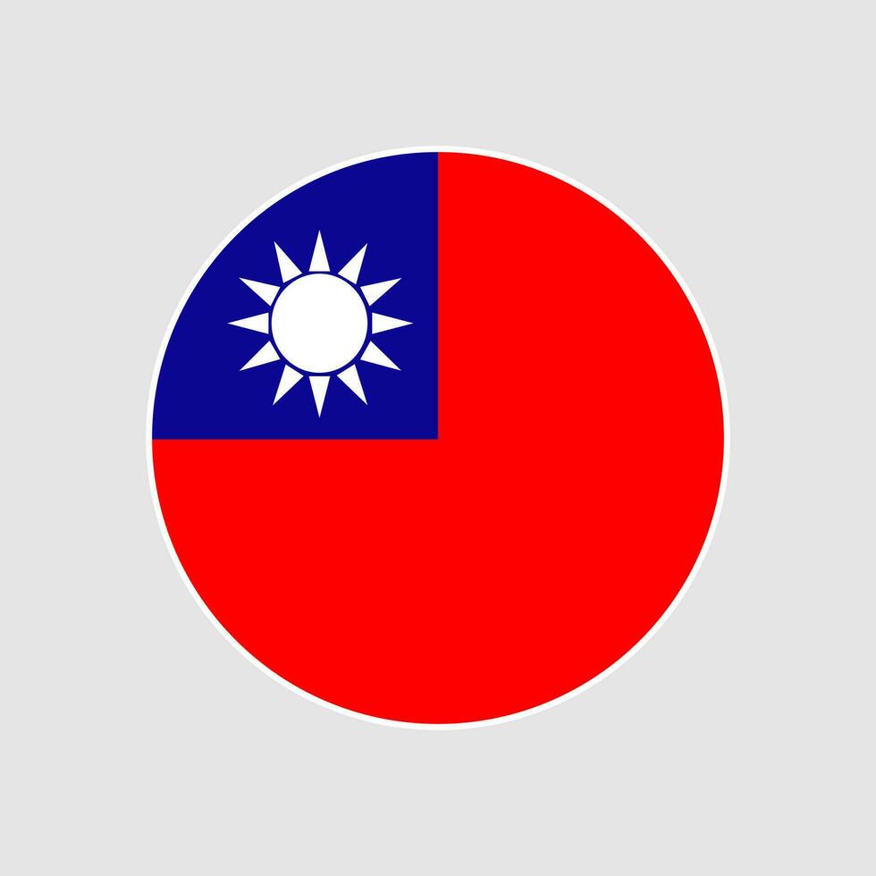 Round of Taiwanese flag vector icon.