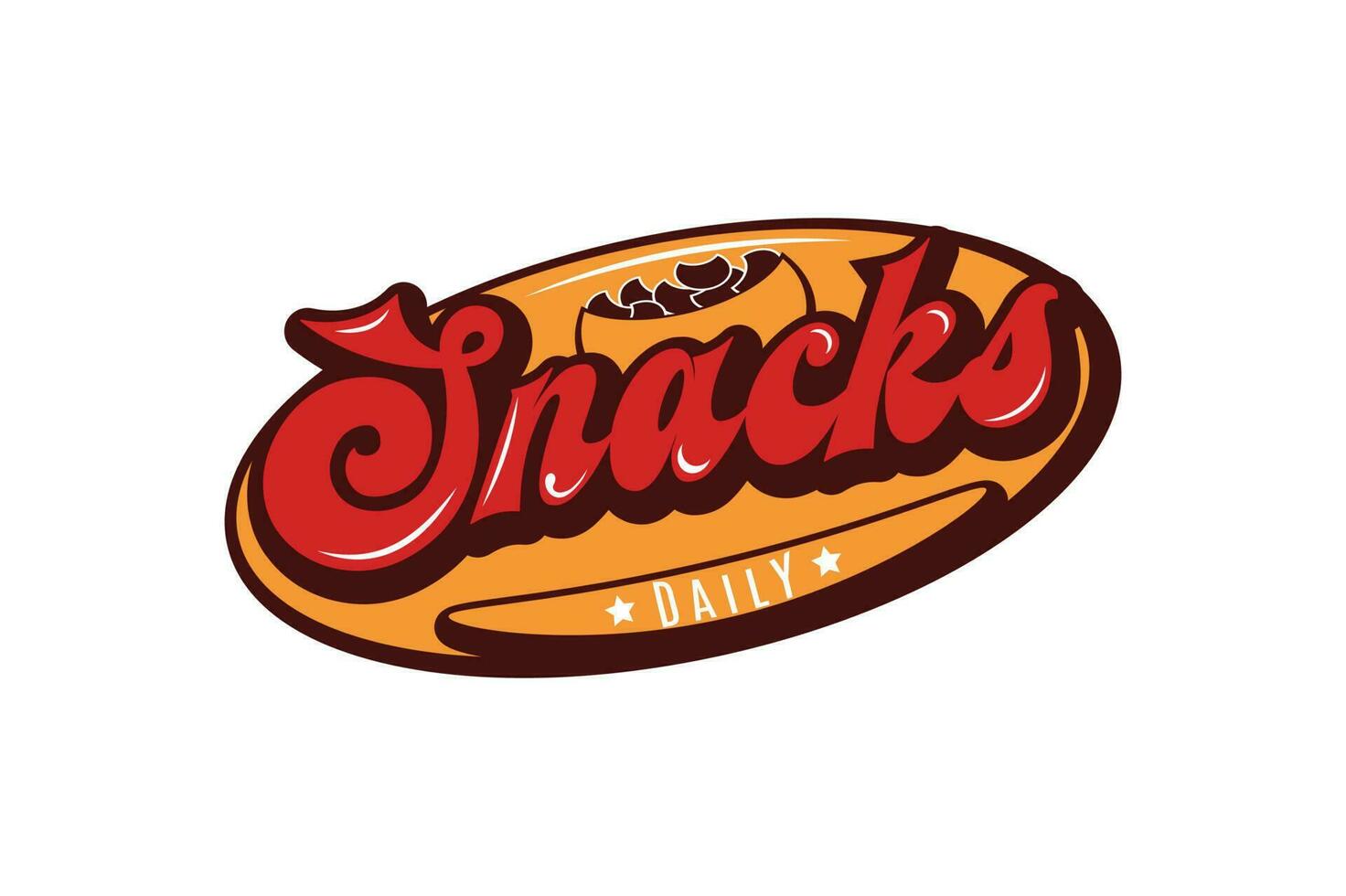 snacks retro elegant and modern logo design template vector