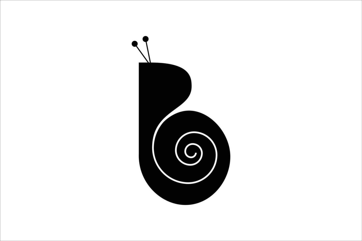 B latter and snail creative vector logo design template