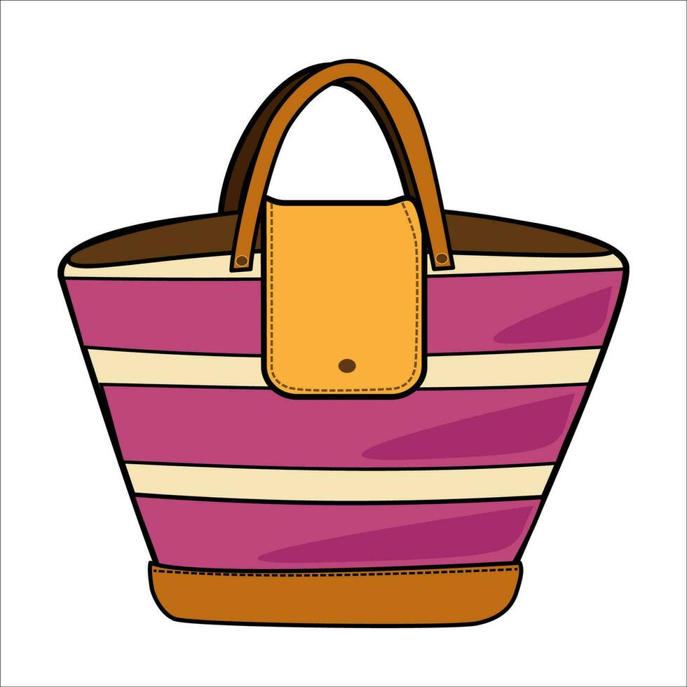 vector illustration of summer, vacation, beach bag