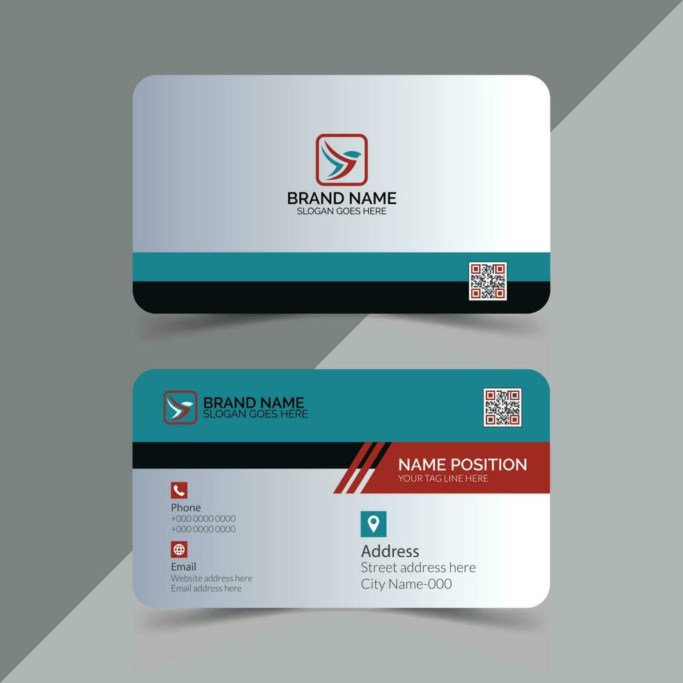 Modern business card layout design with mockup vector