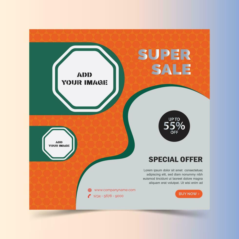 Simple social media banner vector
