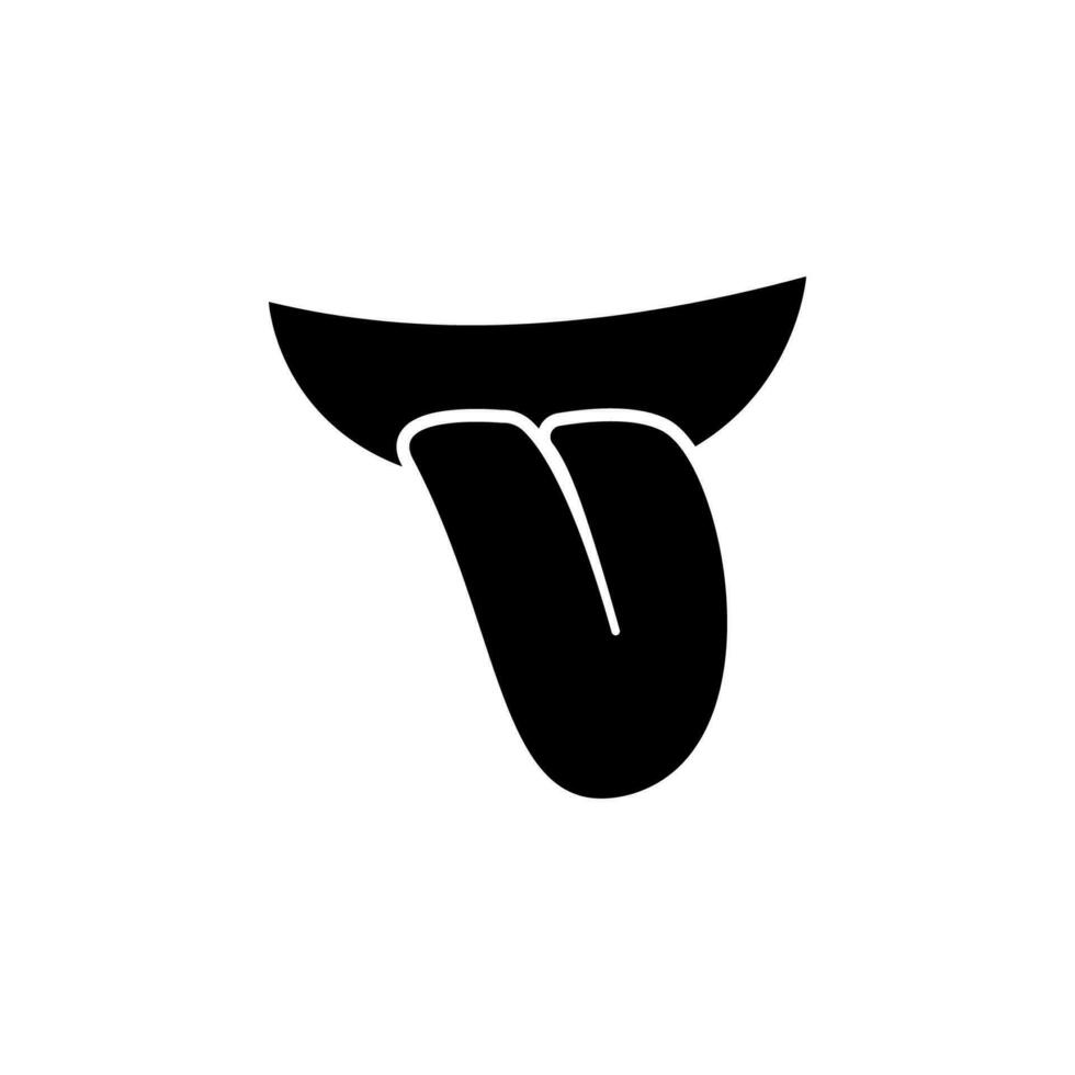 mouth, tongue vector icon illustration