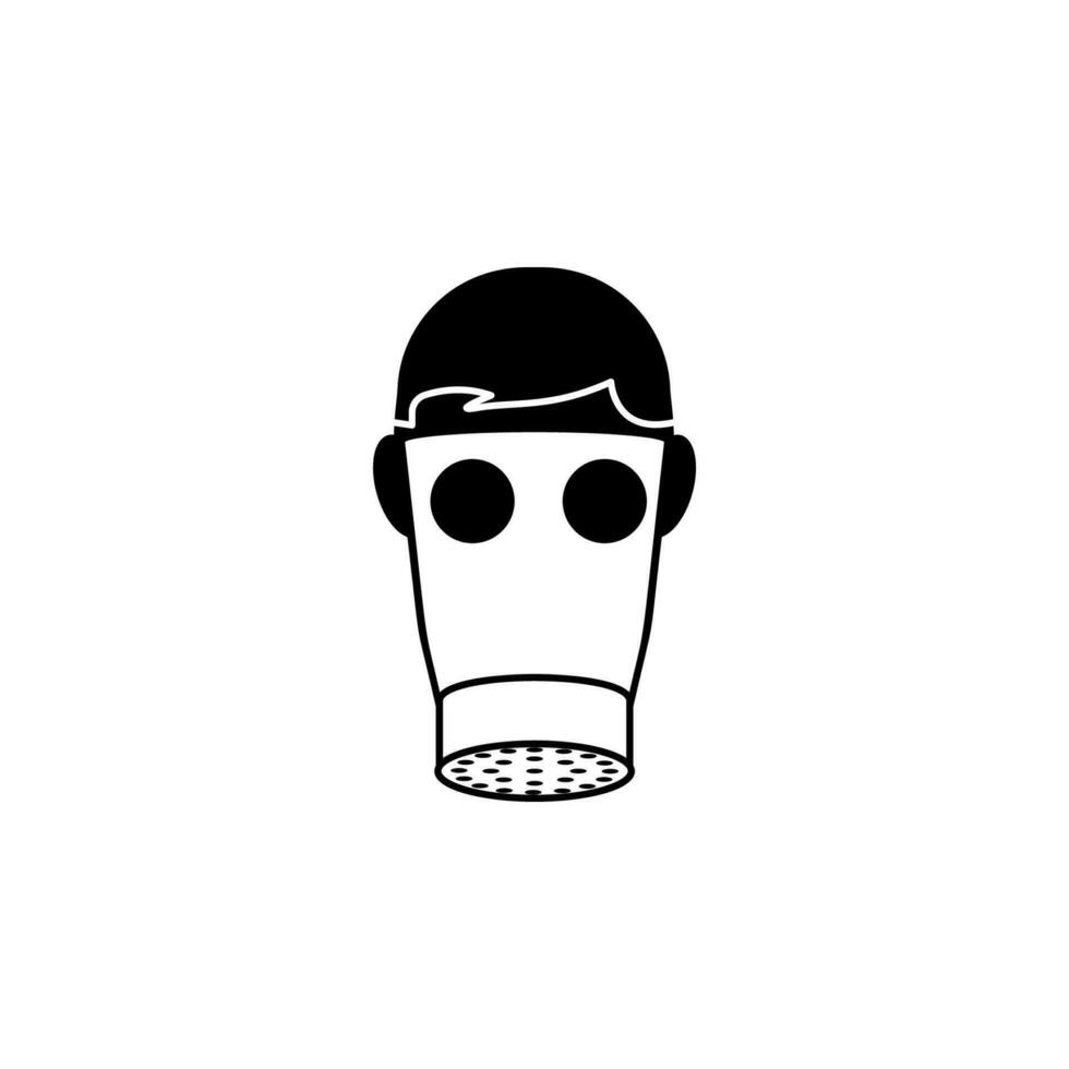 Masked man vector icon illustration