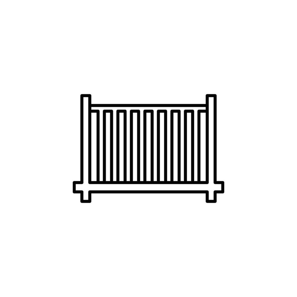 baby bed line vector icon illustration