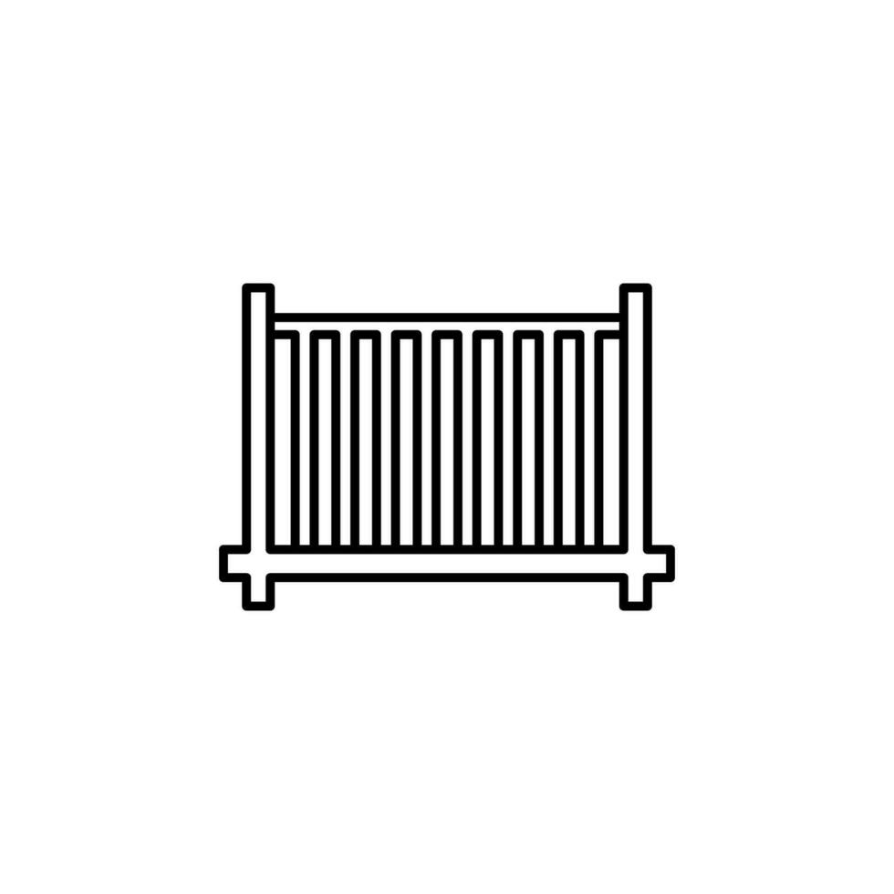 baby bed line vector icon illustration