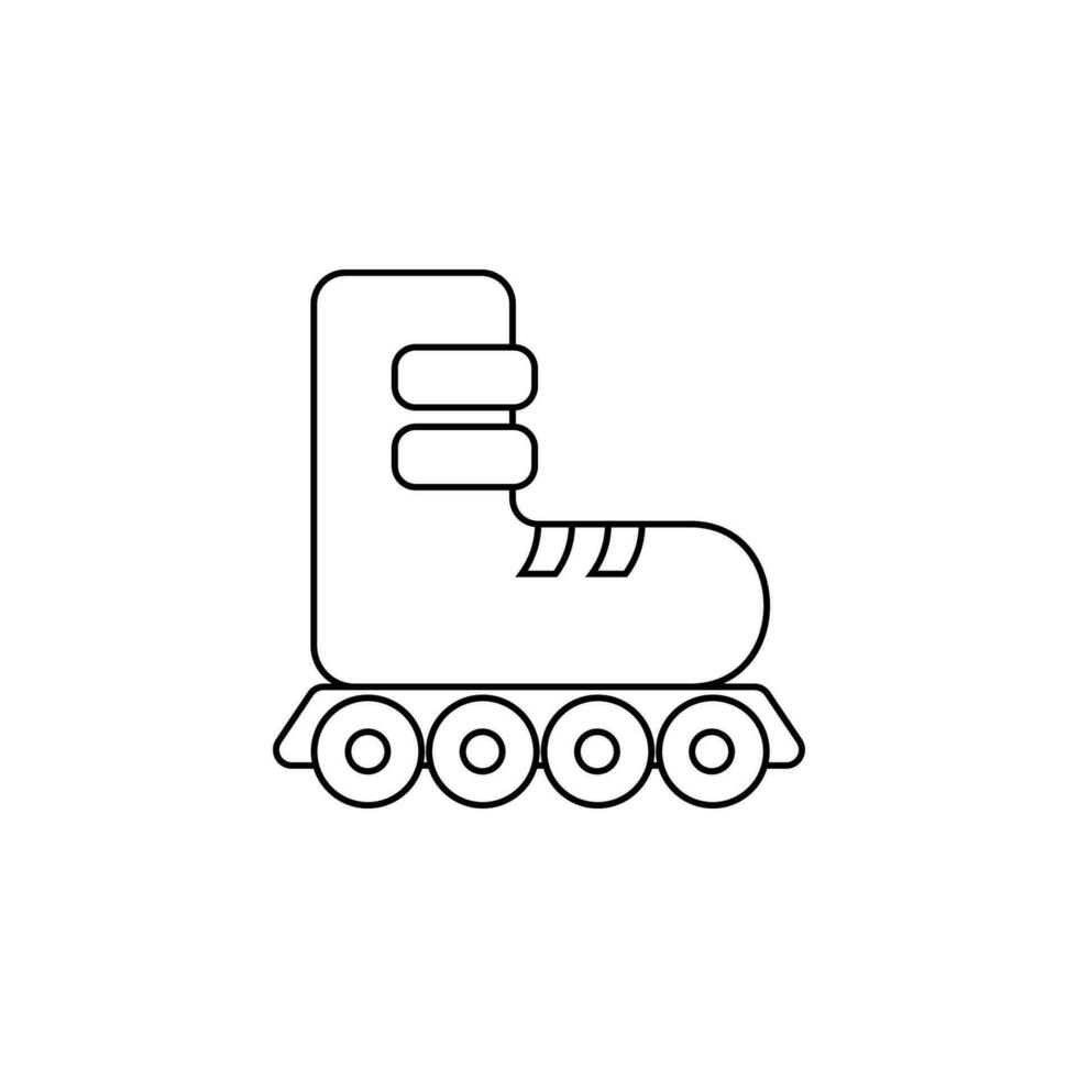 Inline skate line vector icon illustration