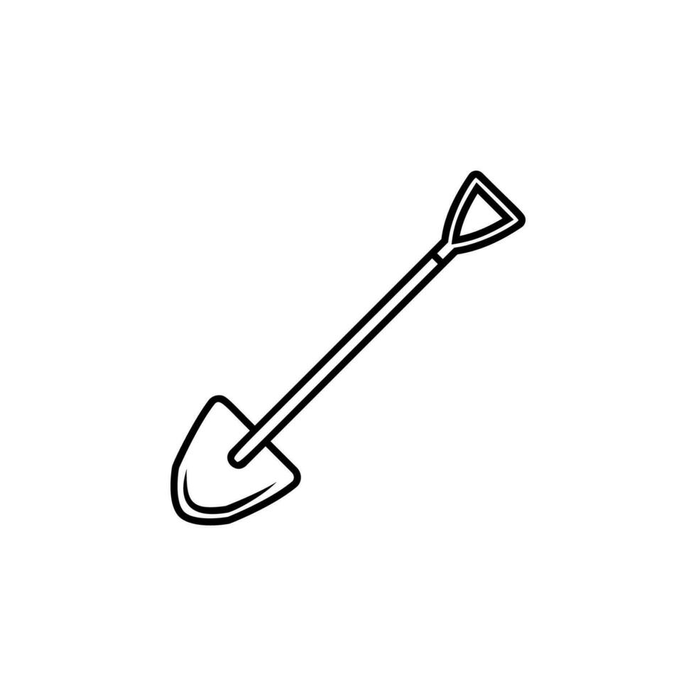 shovel vector line vector icon illustration