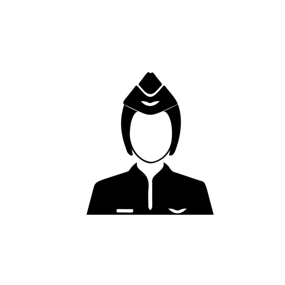 azafata avatar vector icono ilustración