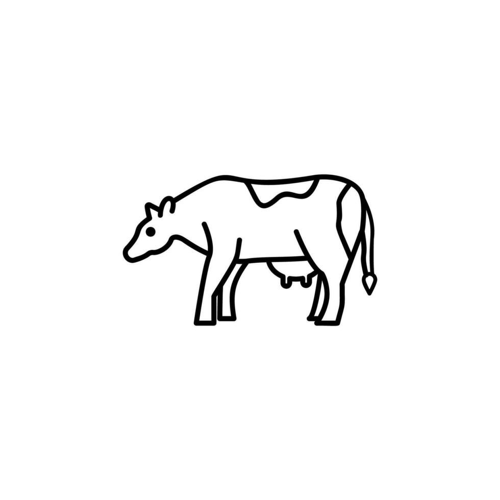 Cow web line vector icon illustration