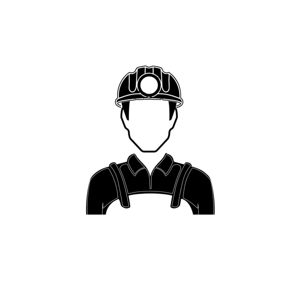 miner avatar vector icon illustration