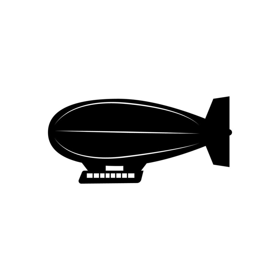 silueta dirigible vector icono ilustración