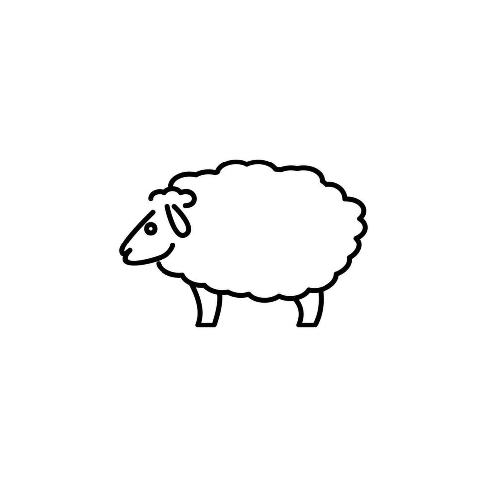 Sheep line vector icon illustration