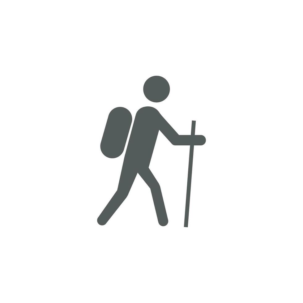 Hiking vector icon illustration