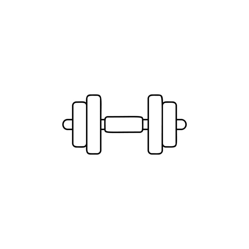 Dumbbell line vector icon illustration