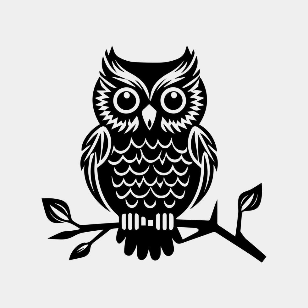 Royal Owl Vector Design isolated on white