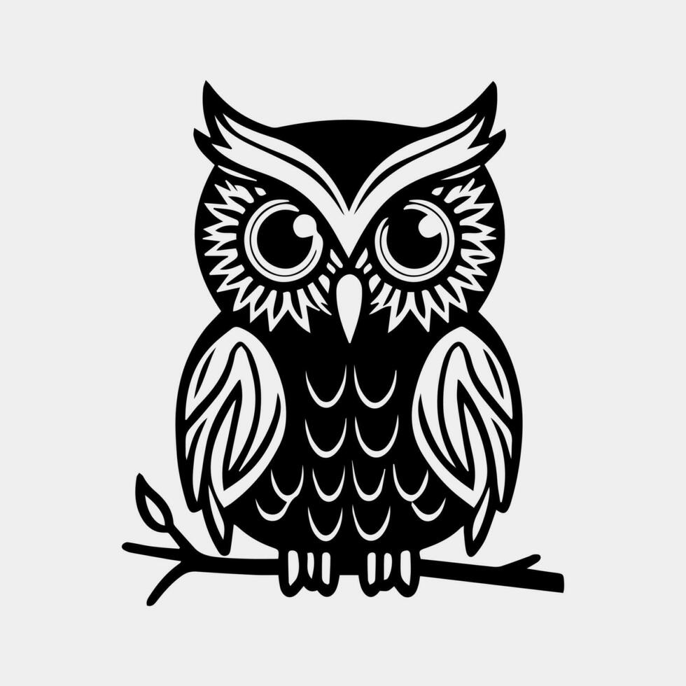 Royal Owl Vector Design isolated on white