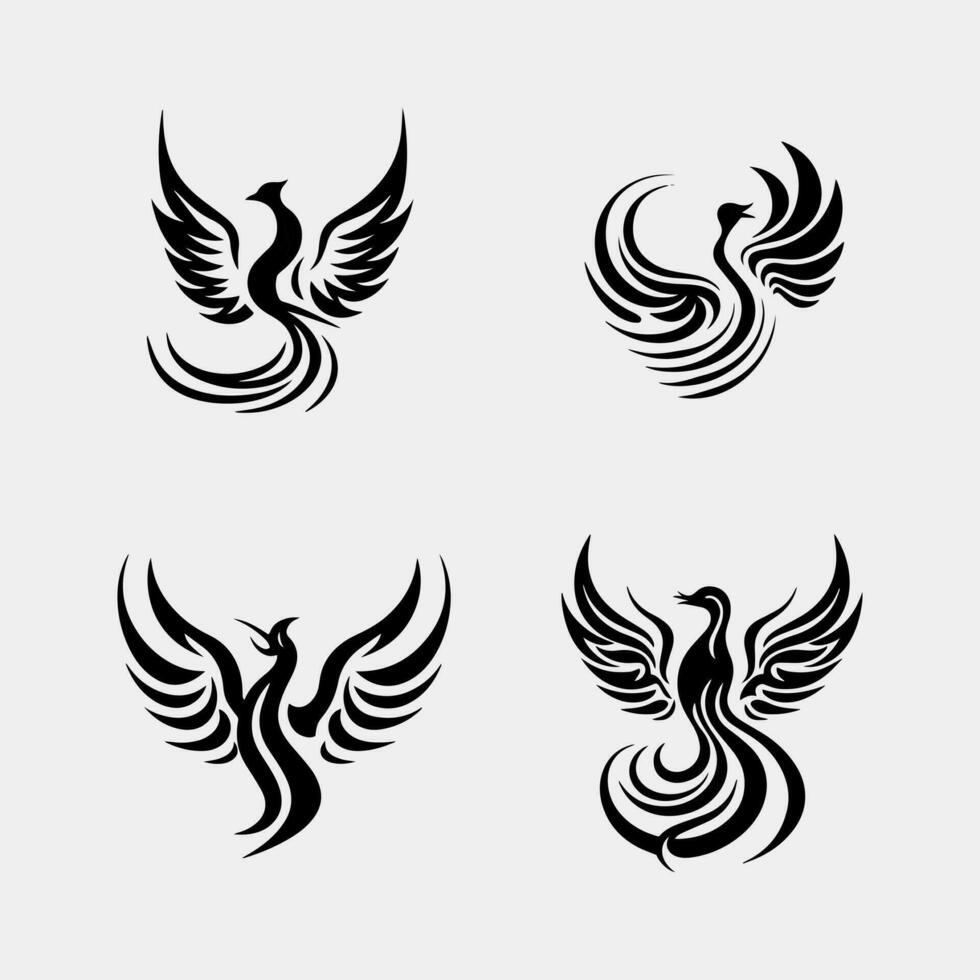 Phoenix Logo flying bird design vector template. Eagle falcon concept icon