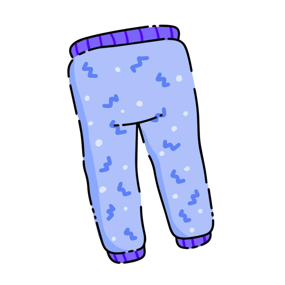 Baby pants. Infant clothes and pajamas with pattern. Cartoon illustration isolated on white background vector
