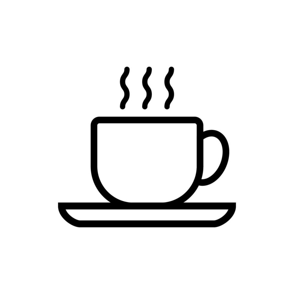 coffee cup icon outline vector illustration isolated white background