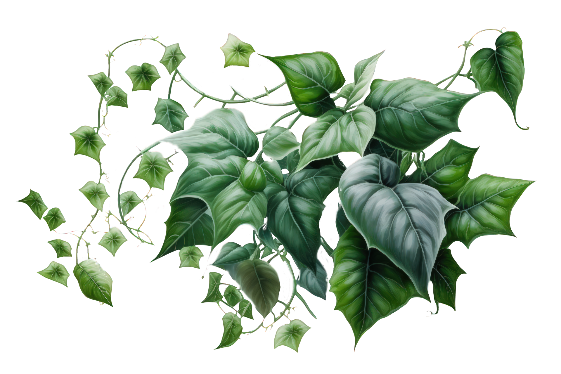 The image showcases a stunning arrangement of lush greenery