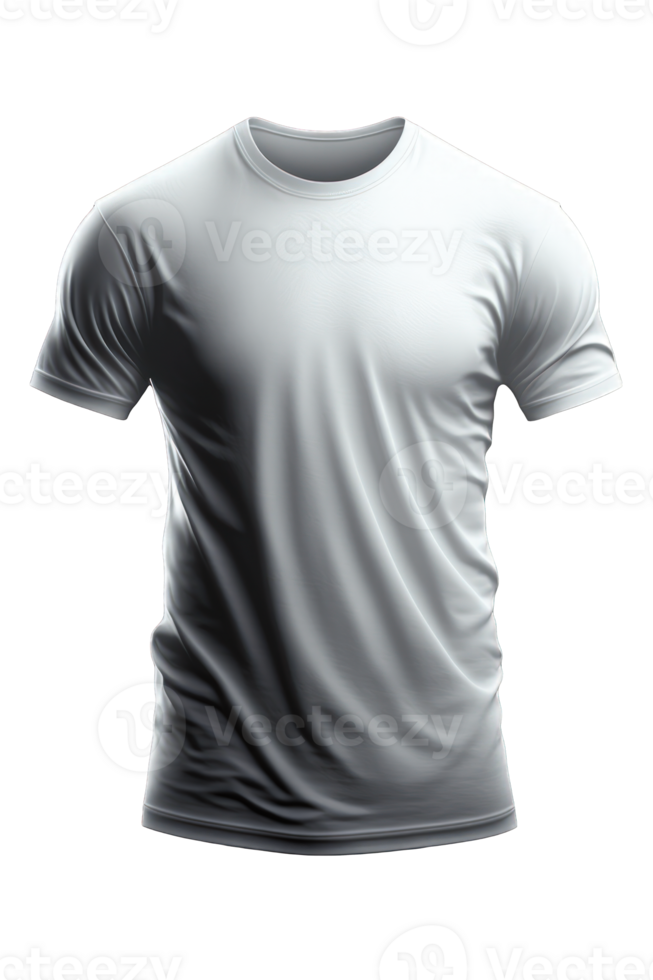 A plain white t-shirt with short sleeves, so realistic it appears to be on a transparent background. png