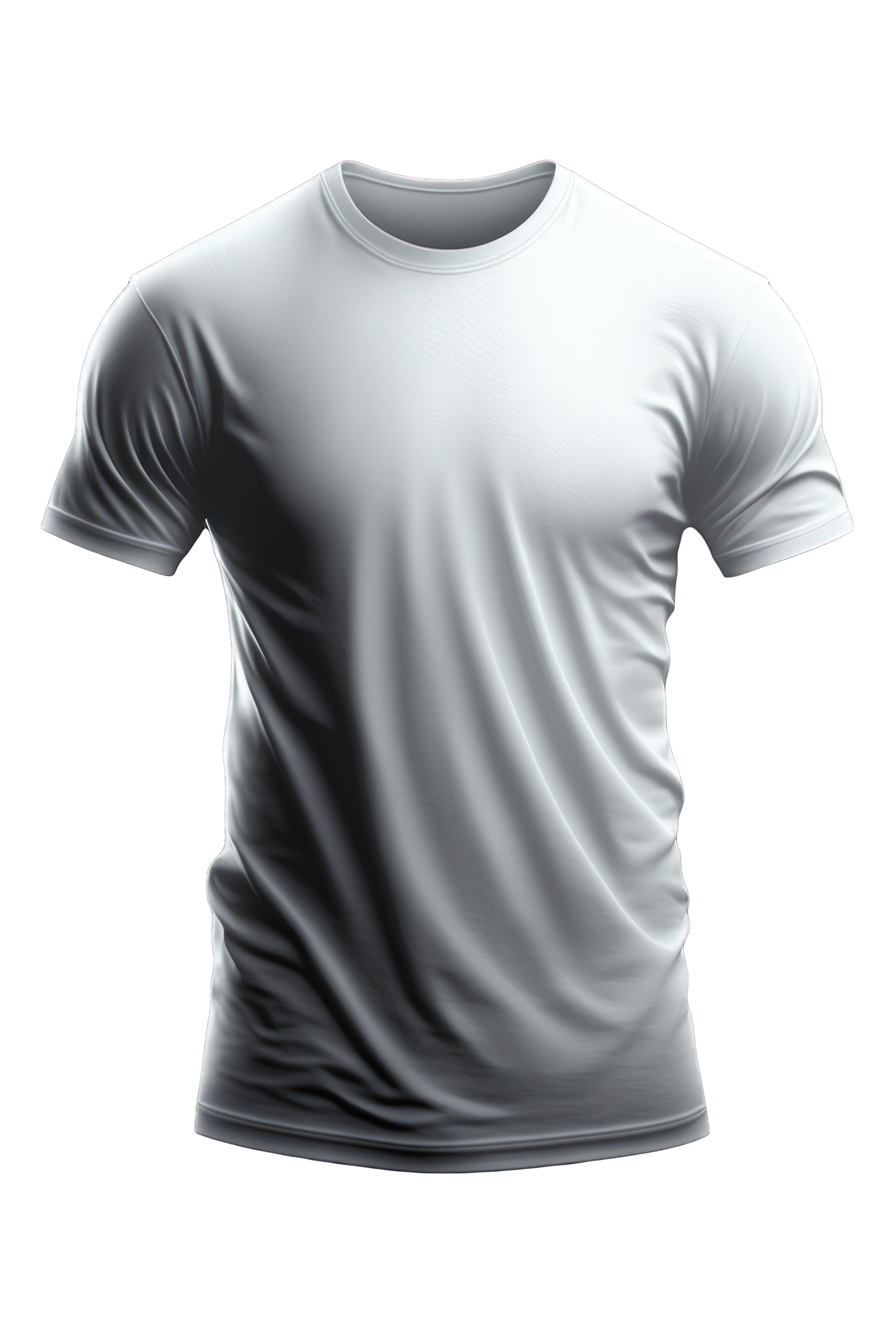 A plain white t-shirt with short sleeves, so realistic it appears to be ...