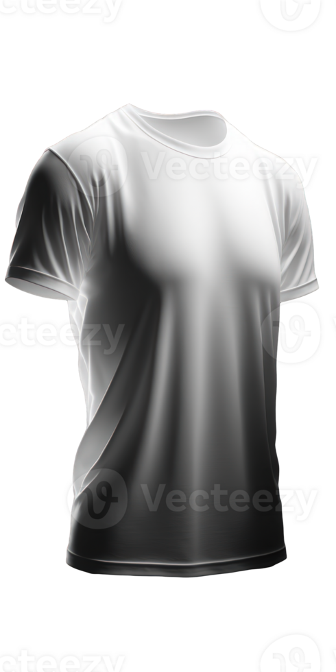 This image features a white t shirt with short sleeves, depicted in a realistic style and set against a transparent background. png