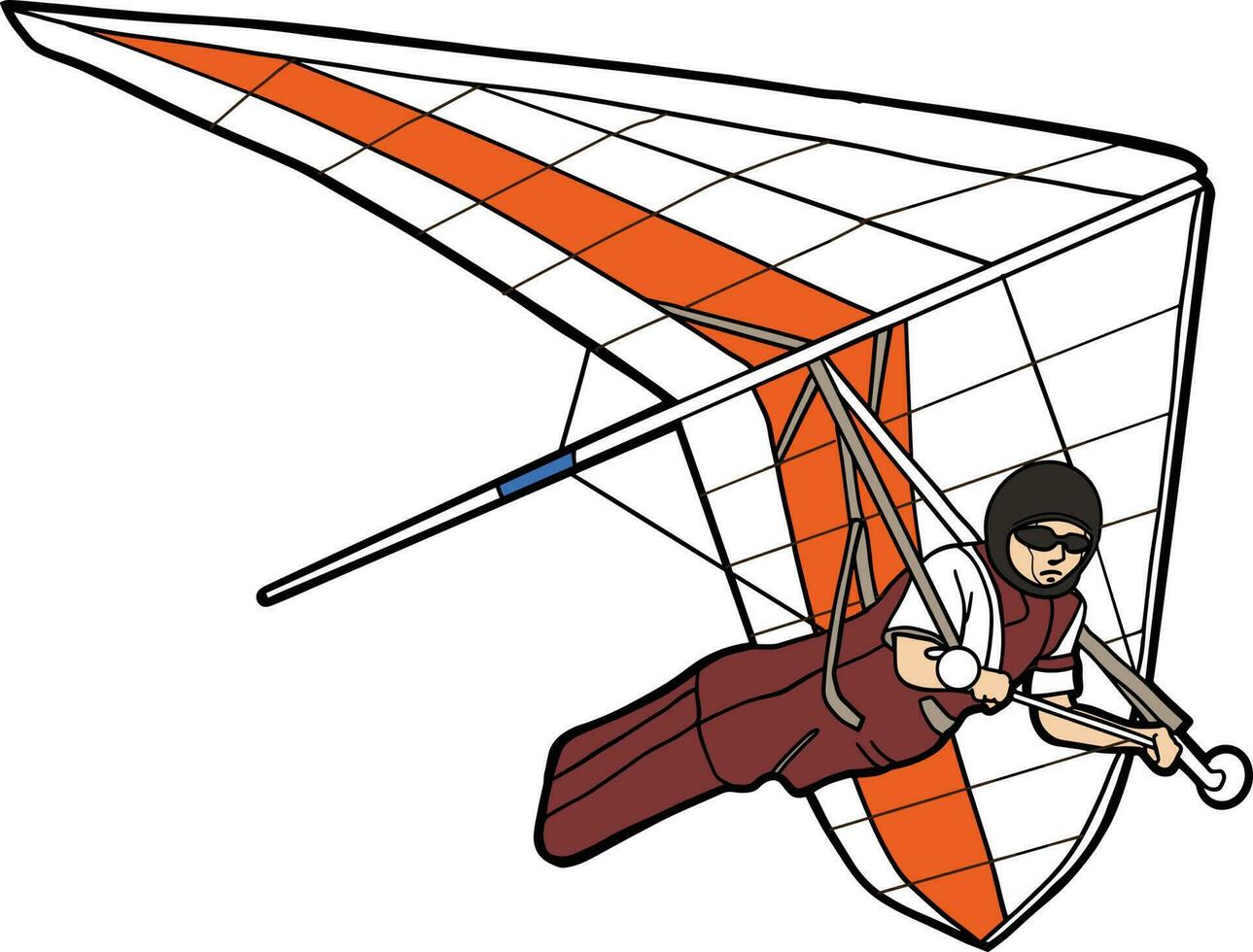 Hang glider extreme sport flying vector