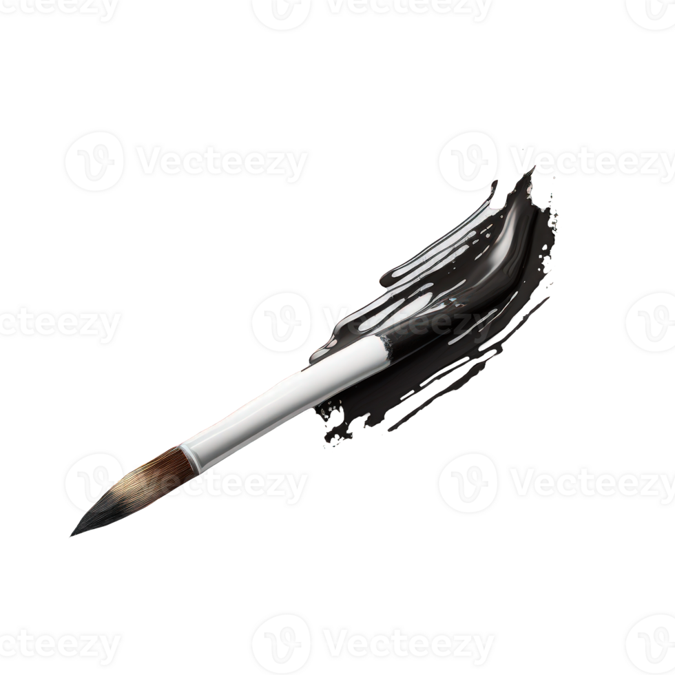 The image depicts a single brush stroke created in a realistic style, portrayed on a transparent background. png