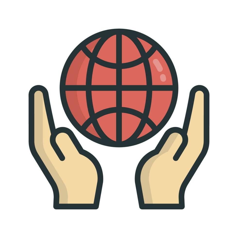 Save The World vector Fill outline icon style illustration. EPS 10 File