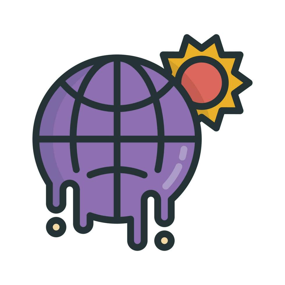 Melting Ice vector Fill outline icon style illustration. EPS 10 File