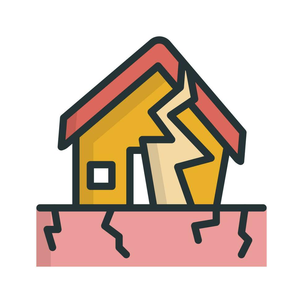 Earthquake vector Fill outline icon style illustration. EPS 10 File