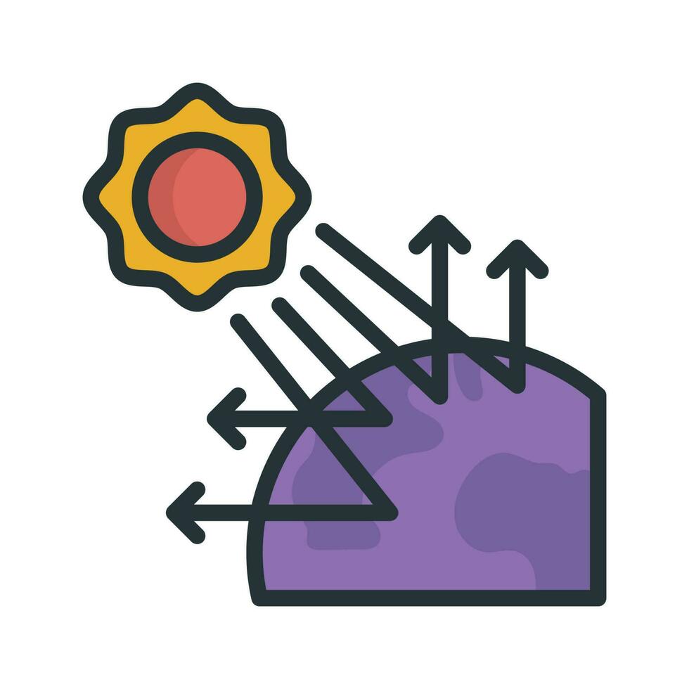 Greenhouse Effect vector Fill outline icon style illustration. EPS 10 File