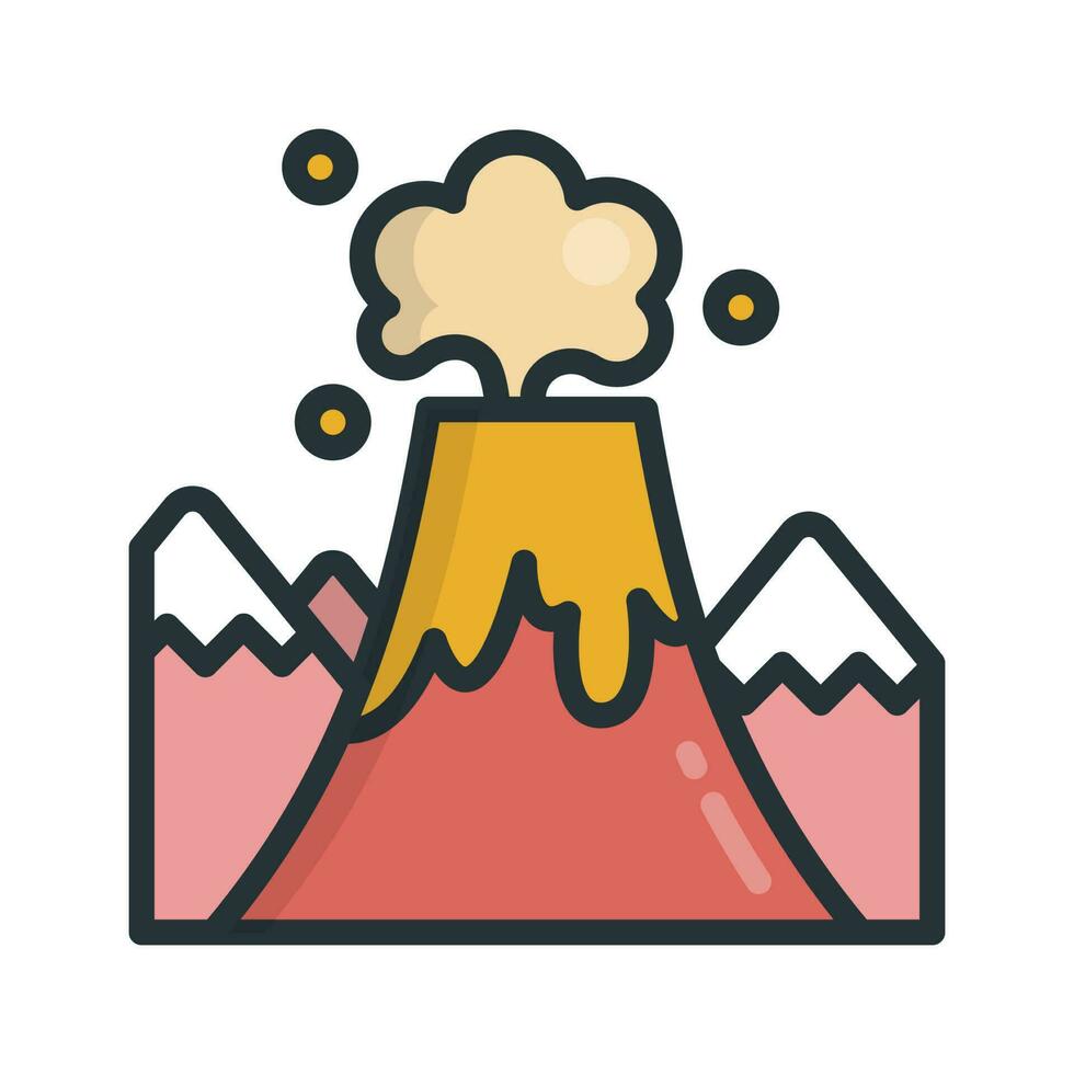 Volcanic Eruptions vector Fill outline icon style illustration. EPS 10 File