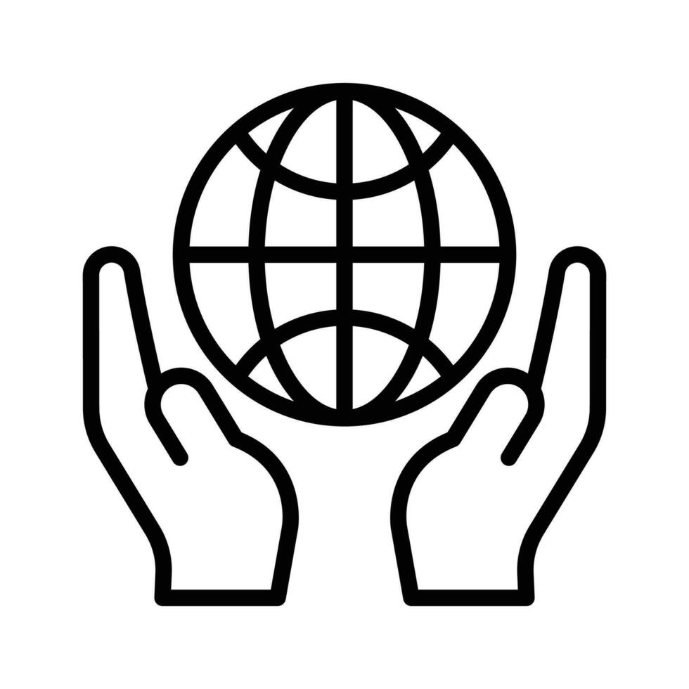 Save The World vector  outline icon style illustration. EPS 10 File