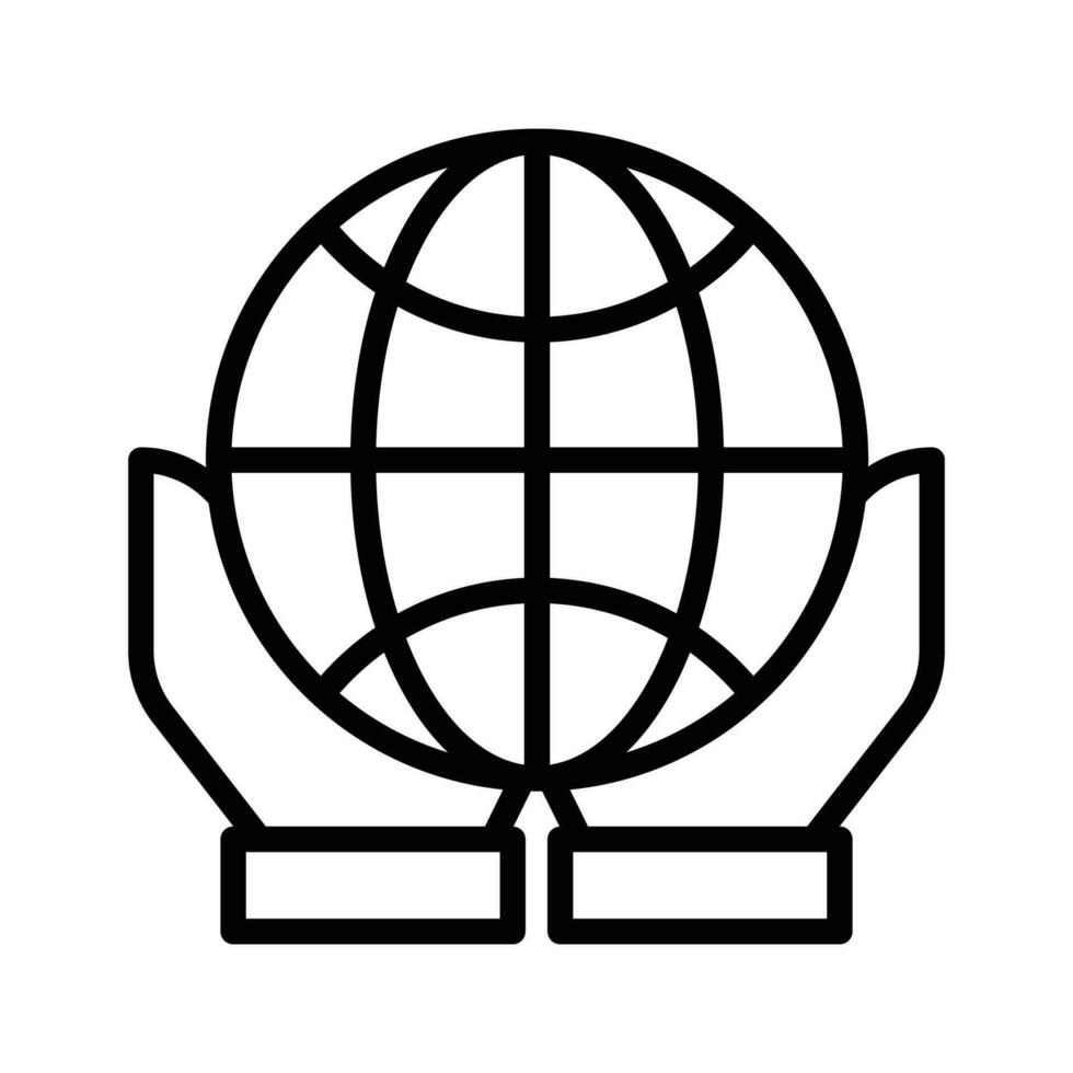 Save The World vector  outline icon style illustration. EPS 10 File