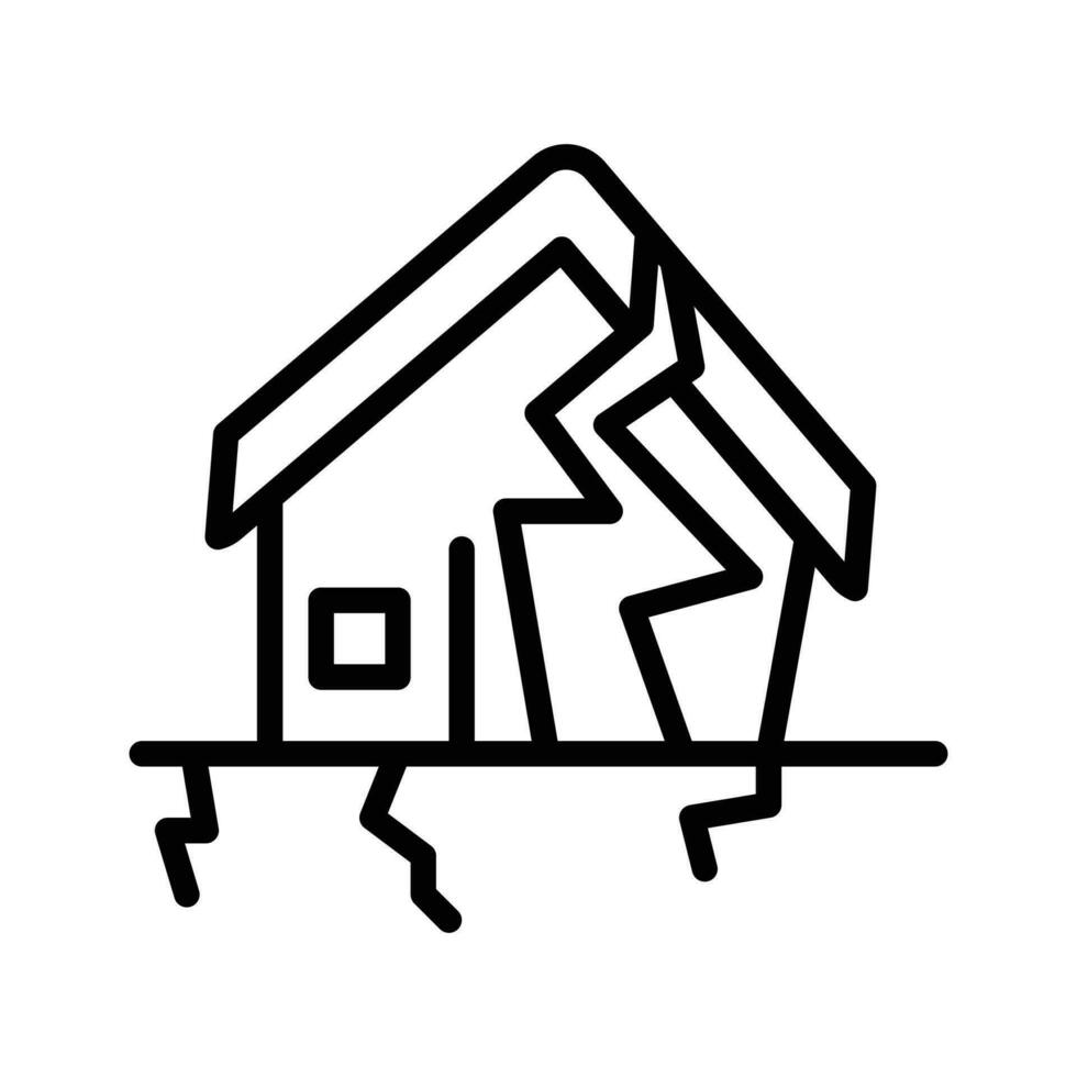 Earthquake vector  outline icon style illustration. EPS 10 File