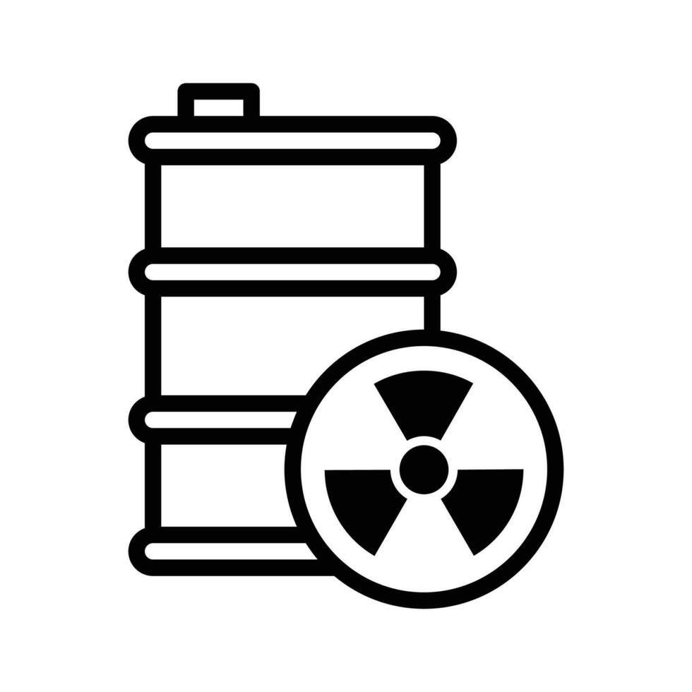 Nuclear Pollution vector  outline icon style illustration. EPS 10 File