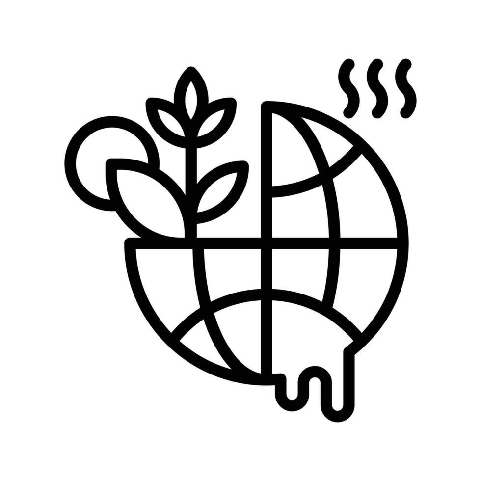 Climate Change vector  outline icon style illustration. EPS 10 File
