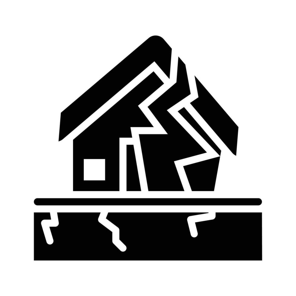 Earthquake vector  solid icon style illustration. EPS 10 File