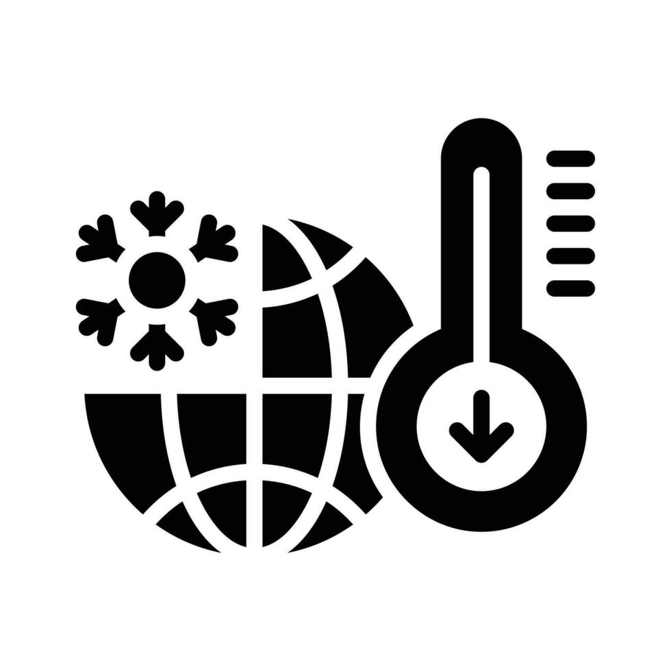 Lowering Temperature vector  solid icon style illustration. EPS 10 File