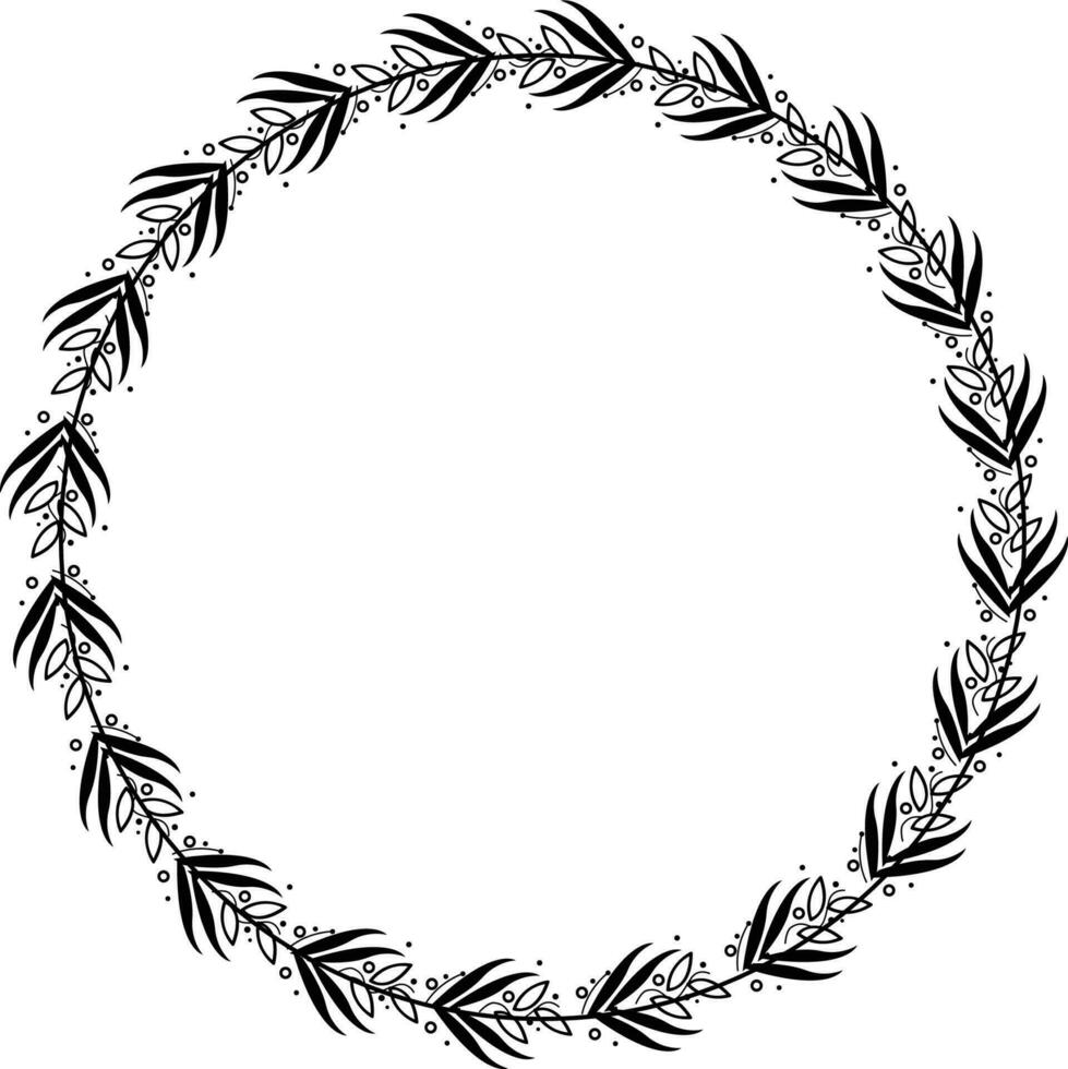 Round frame with floral ornament for your text vector