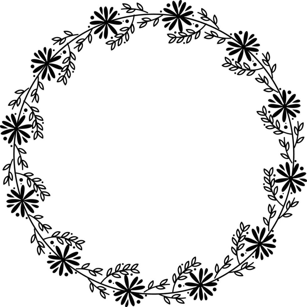 redondo marco con floral ornamento para tu texto vector