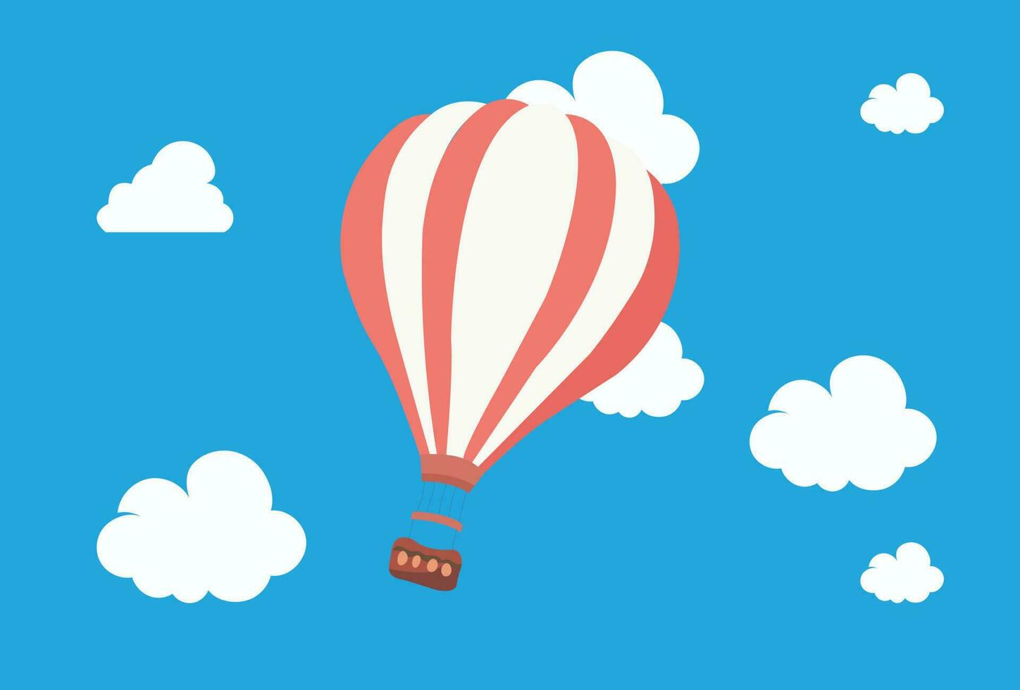 Hot Air Balloon and Clouds vector